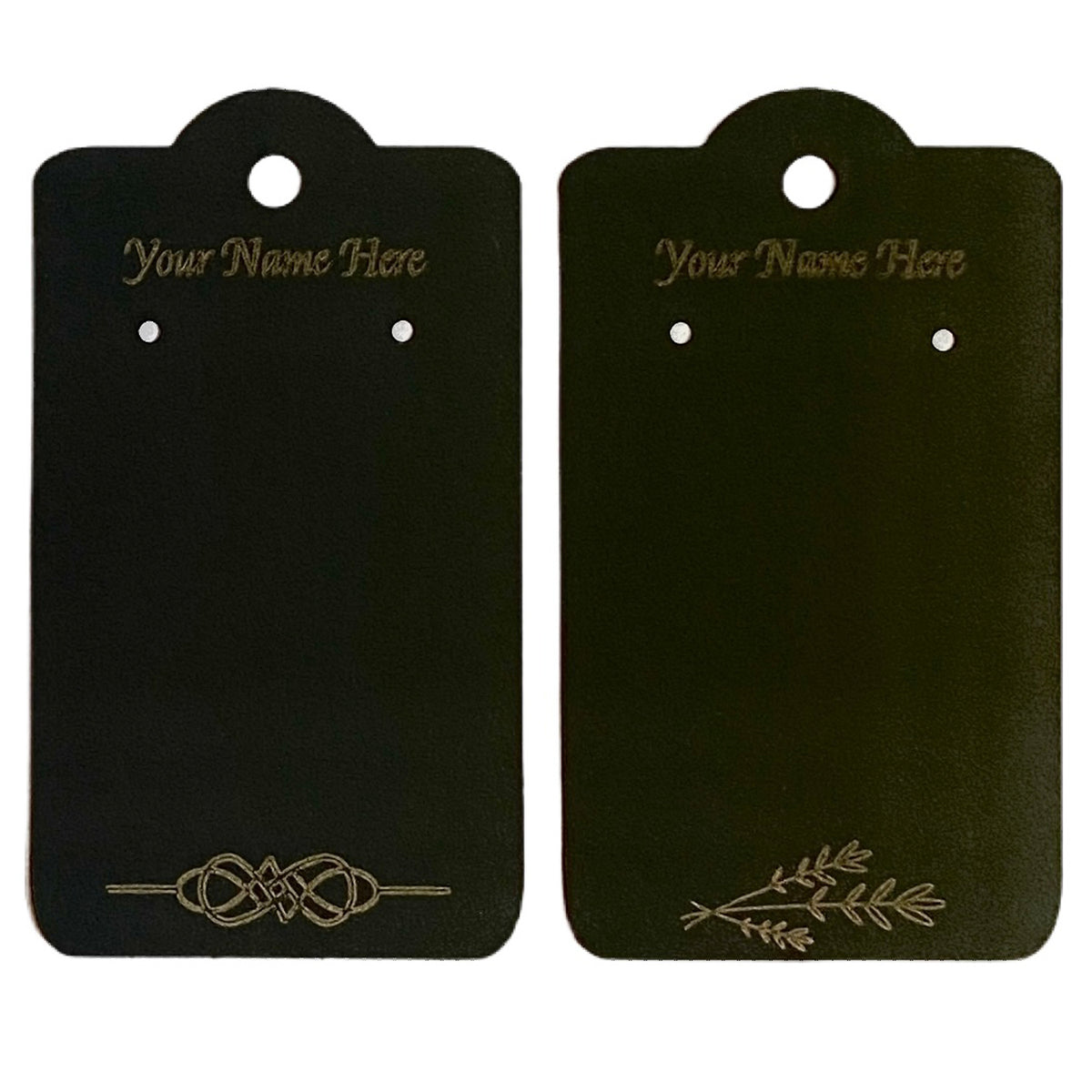 Personalized Earring Cards Curved Top with Name and Icon