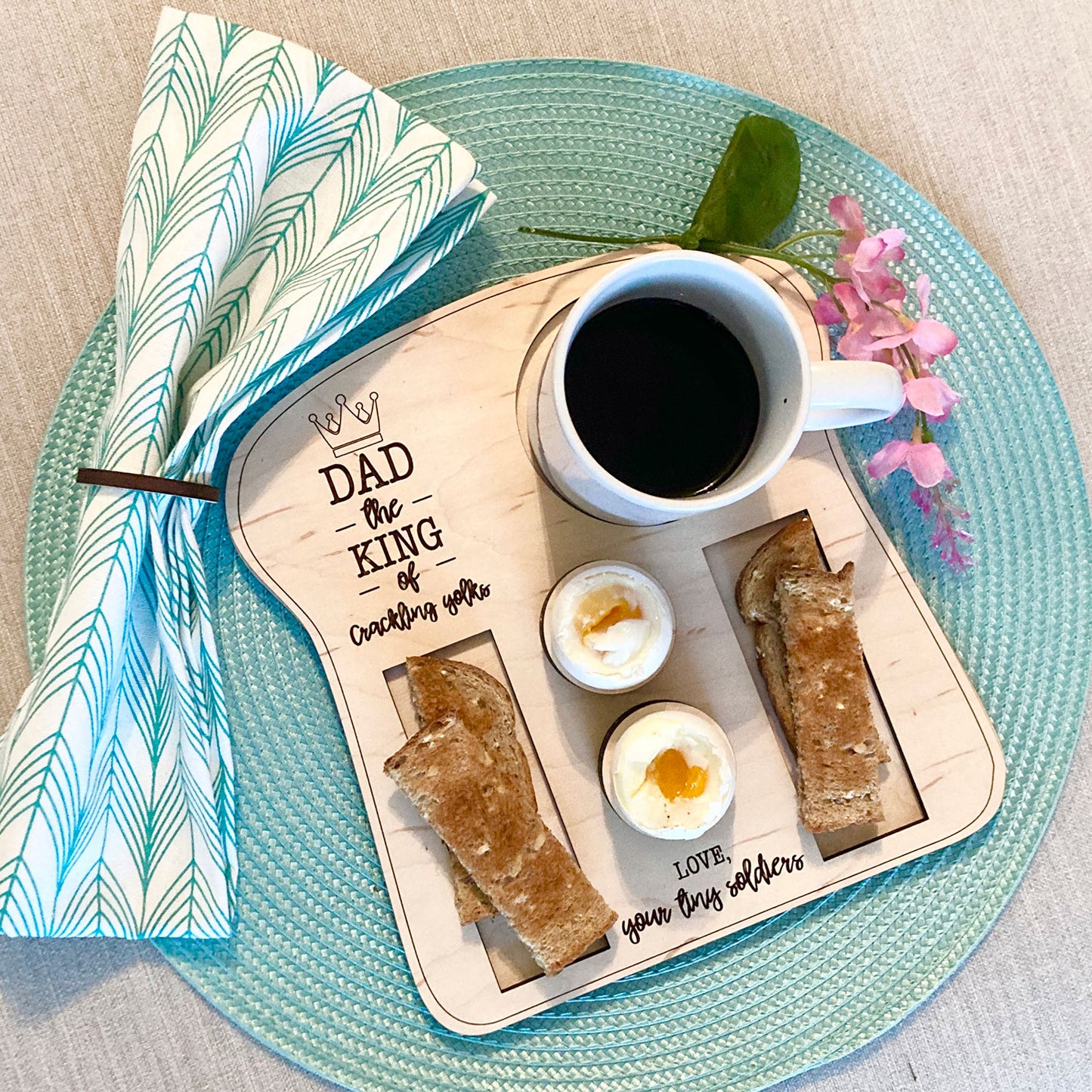 Personalized Father's Day Coffee, Egg and Toast Board