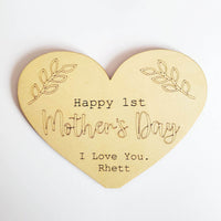 Personalized Happy Mother's Day Heart Sign (Set of 2)