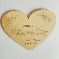 Personalized Happy Mother's Day Heart Sign (Set of 2)