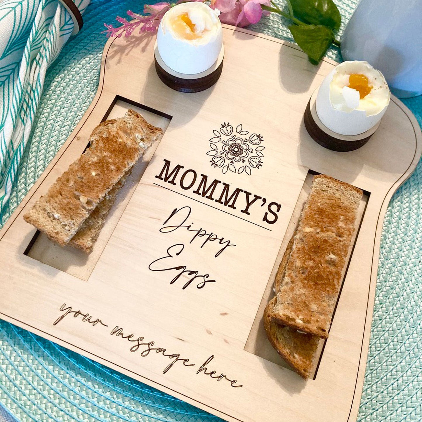 Personalized Mother's Day Dippy Egg Toast Board