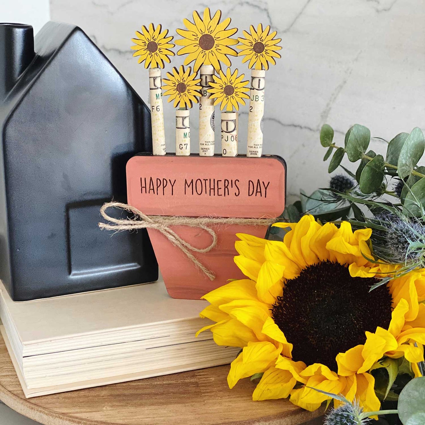 Personalized Mother's Day Gift - Birthday Flower Pot Money Holder