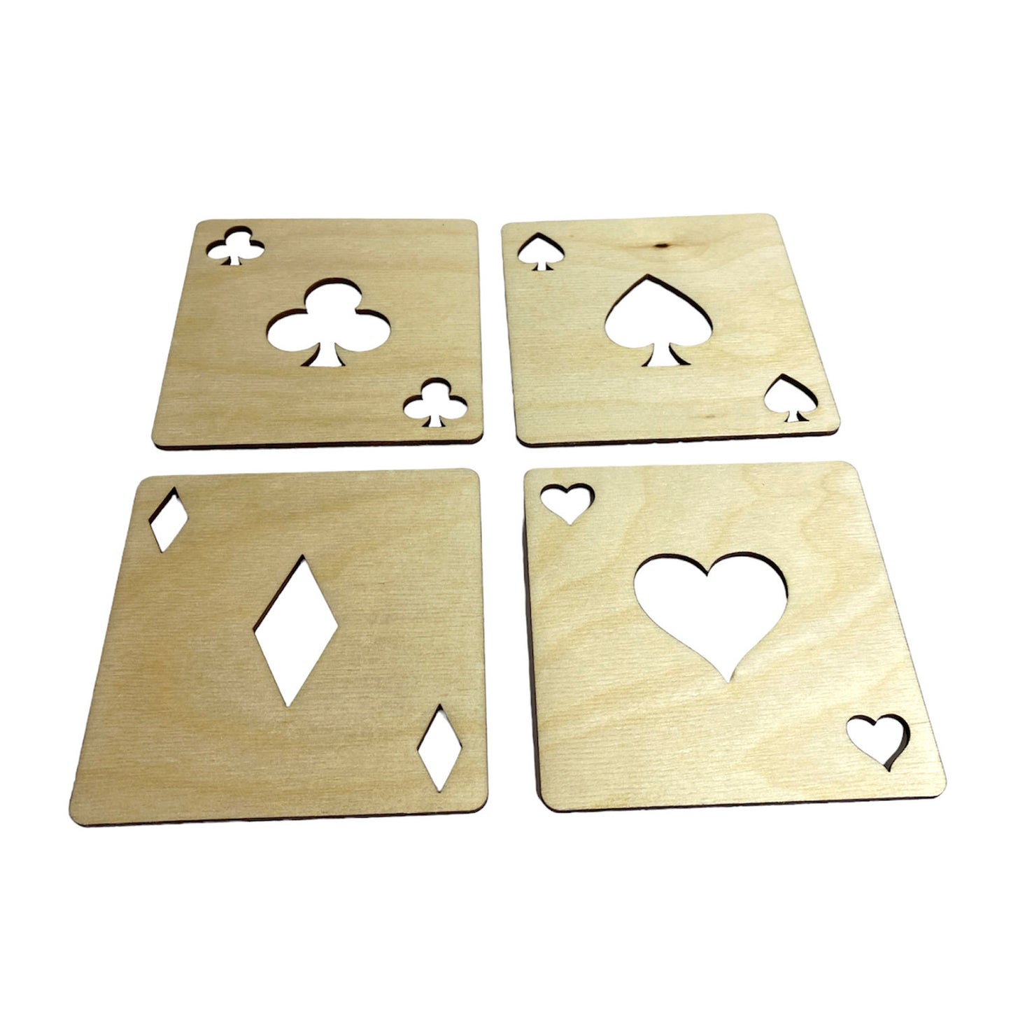 Playing Card Suit Casino Poker Coasters (Set of 4) – Glowforge Shop