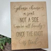 Please Choose a Seat Wedding Sign