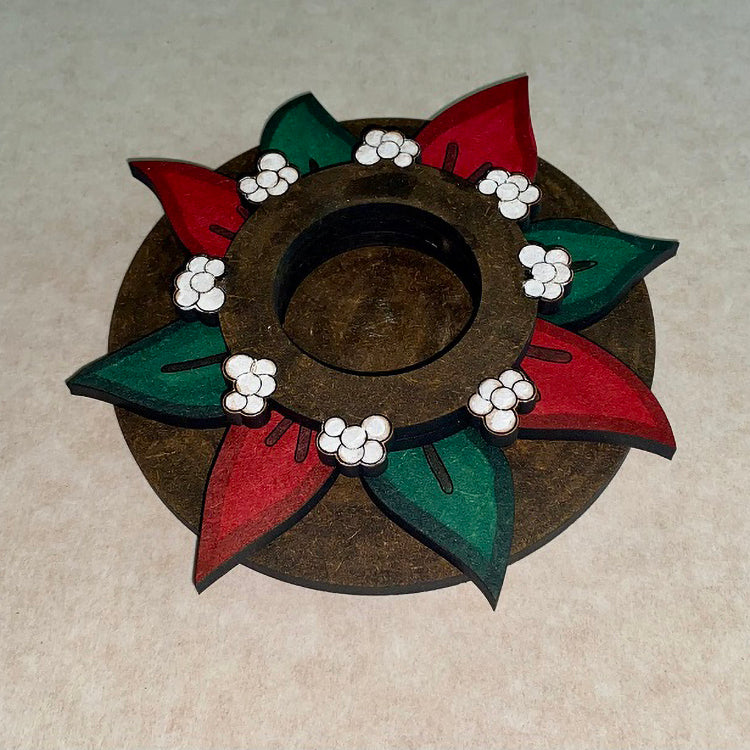 Poinsettia LED Candle Holder For The Holidays