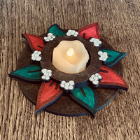 Poinsettia LED Candle Holder For The Holidays