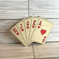 Poker Royal Flush Casino Playing Card Fan Coasters (Set of 2)