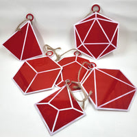 Festive Polyhedral Ornaments-Engraved (Set of 6)