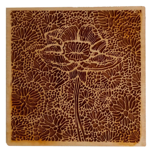 Poppy Out Standing In Its Field Square Coaster – Glowforge Shop