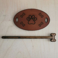 Puppy Paw Leather Hair Tie With Hair Stick