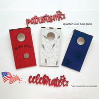 Quarter Coin Hole Game with Patriotic Patterns (Set of 3)