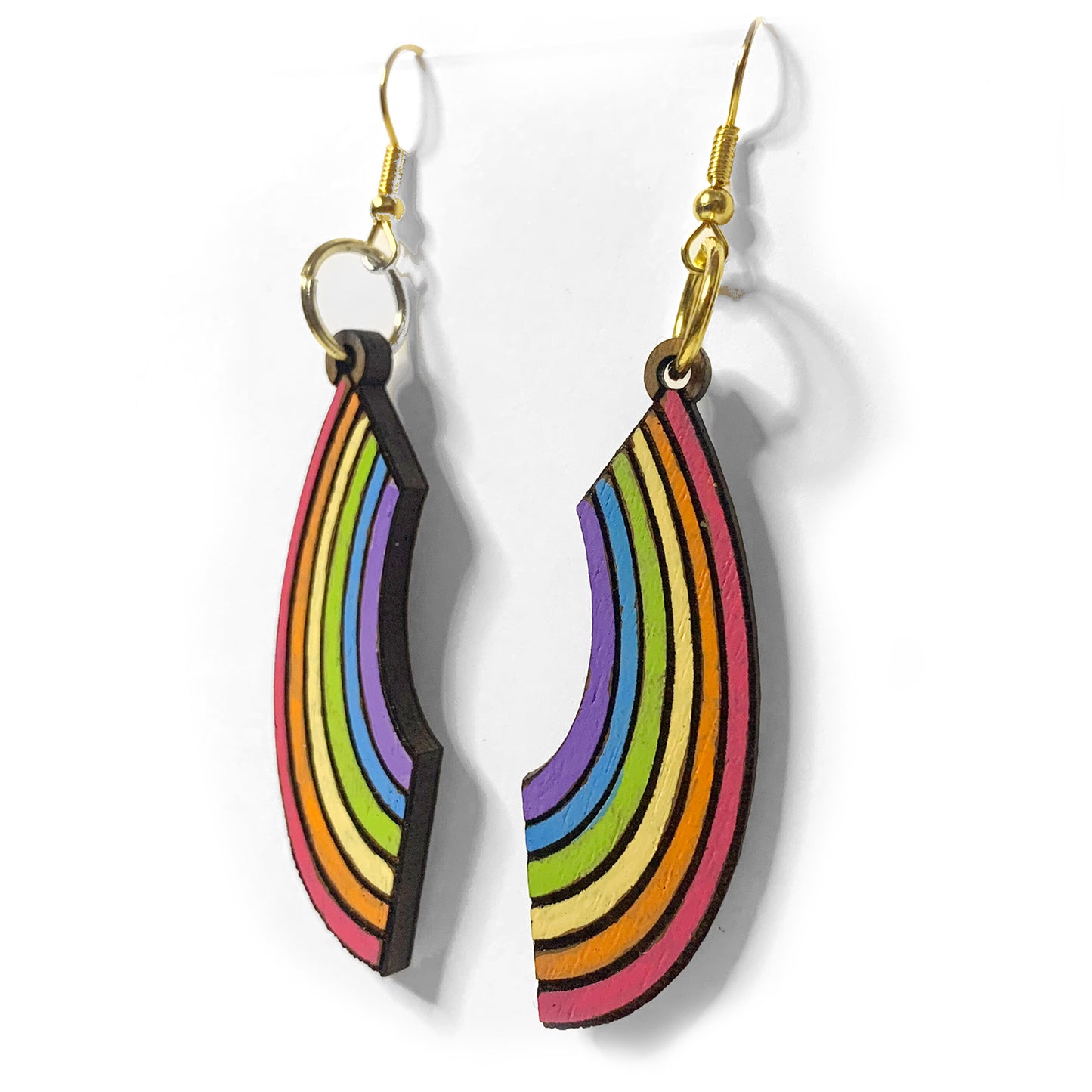 Colorful dangle earrings, geometric statement earrings, pride