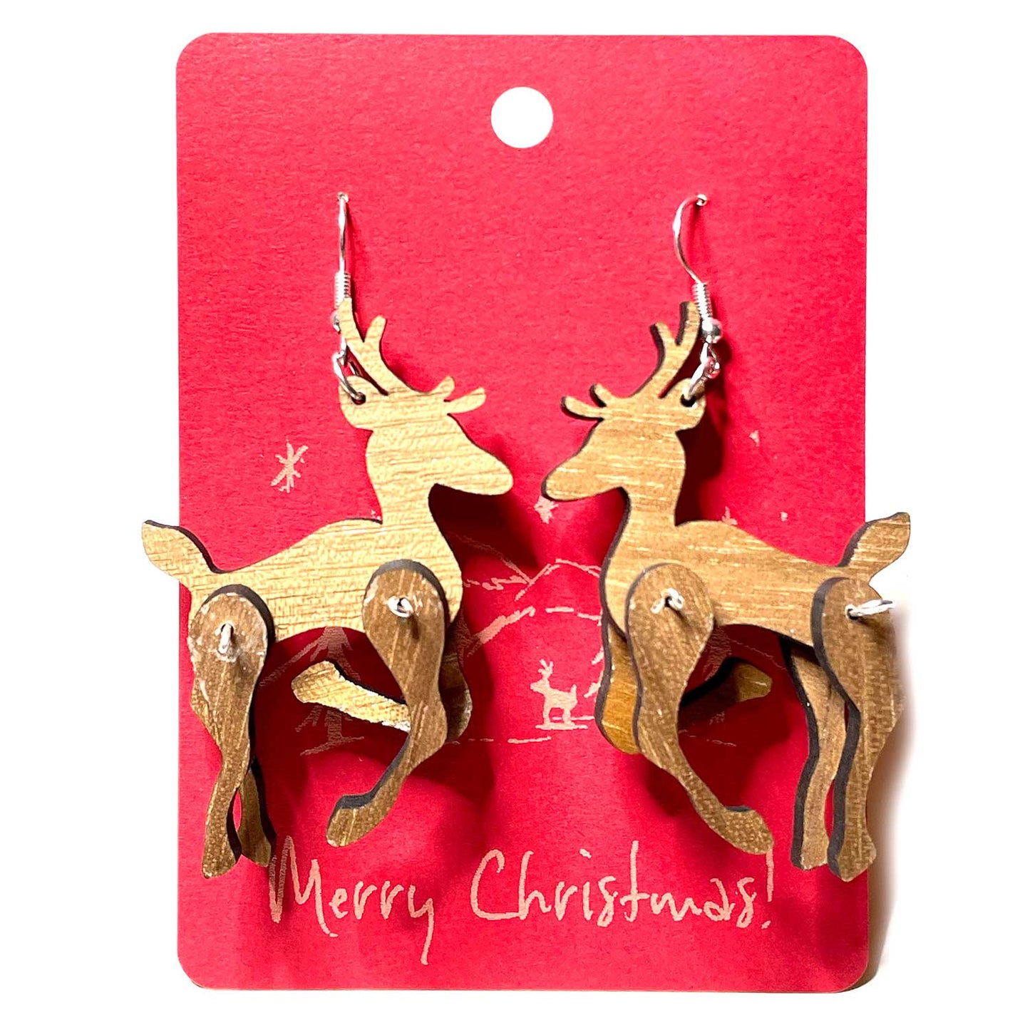 Reindeer Earrings with Dangling Legs