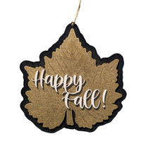 Resizable Happy Fall Layered Leaf Door Sign Hanging Decor