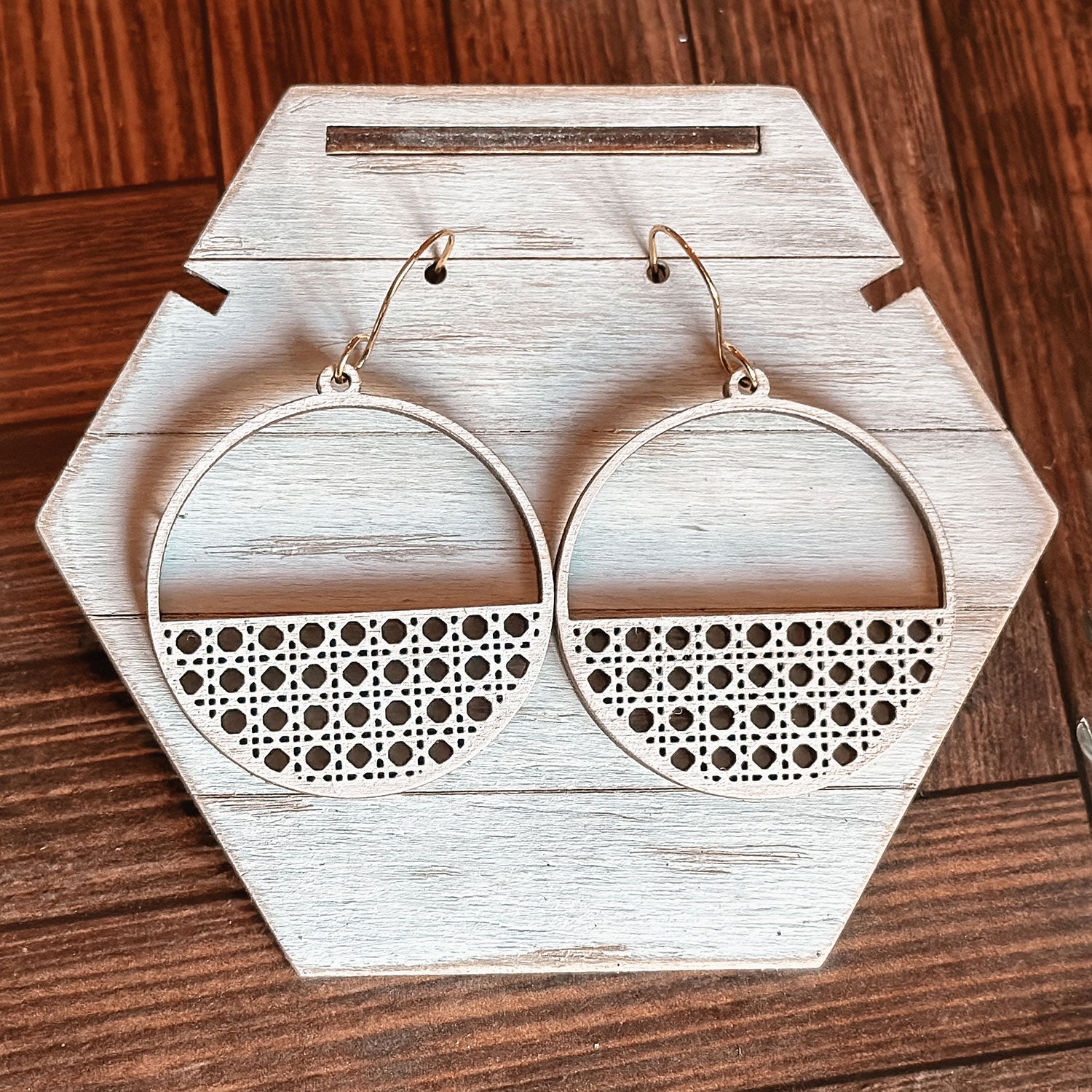 Round Rattan Boho Earrings – Glowforge Shop