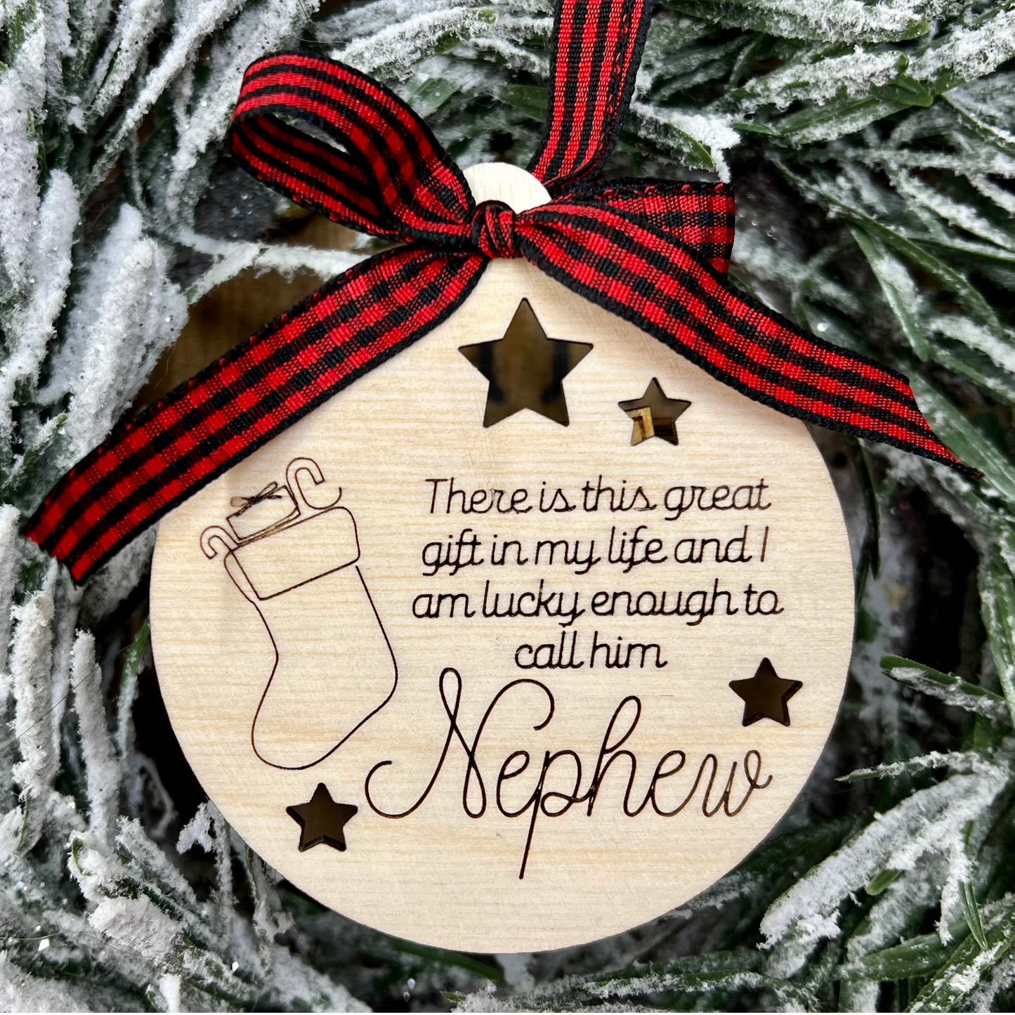 Nephew Christmas Ornament Easy Cut and Score Gift