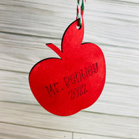 Santa's Favorite School Worker Apple Christmas Holiday Teacher Ornament (Set of 12)