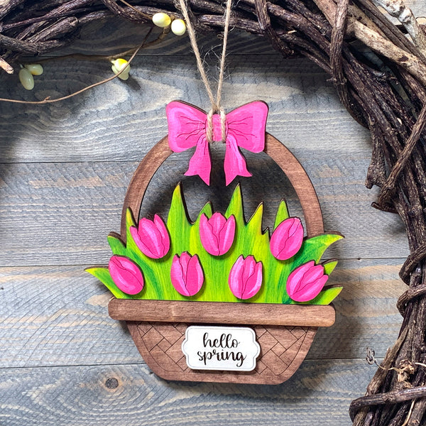 Scalable Hello Spring Tulip Basket Decor – Glowforge Shop