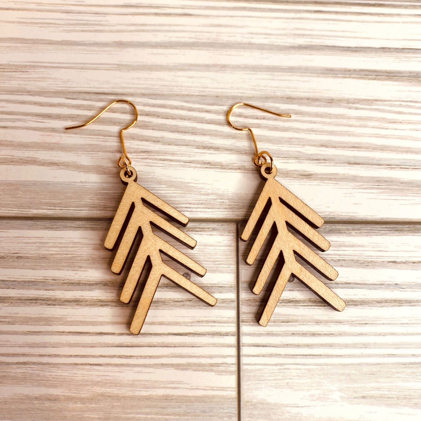 Simple Boho Style Arrow Stack Tree Dangle Earrings