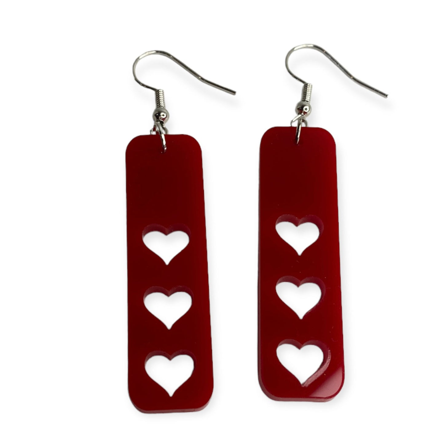 Simple Heart Valentine's Bar Dangle Earrings