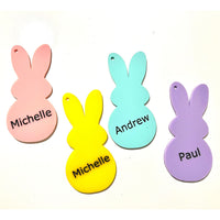 Simple Personalized Easter Bunny Tags / Easter Basket Tags (Set of 6)