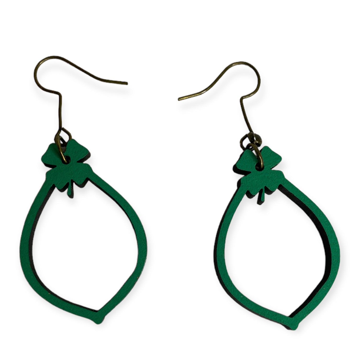 St. Patrick's Day Mini Shamrock Lil Rubber Ducky Earrings in Dark