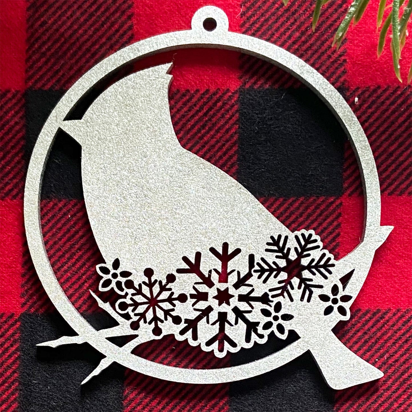 Snowflake Cardinal Christmas Ornament