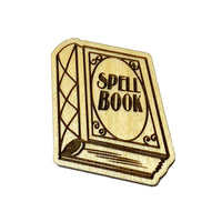 Spellbook Wood Design For Pin, Tag And Wall Art