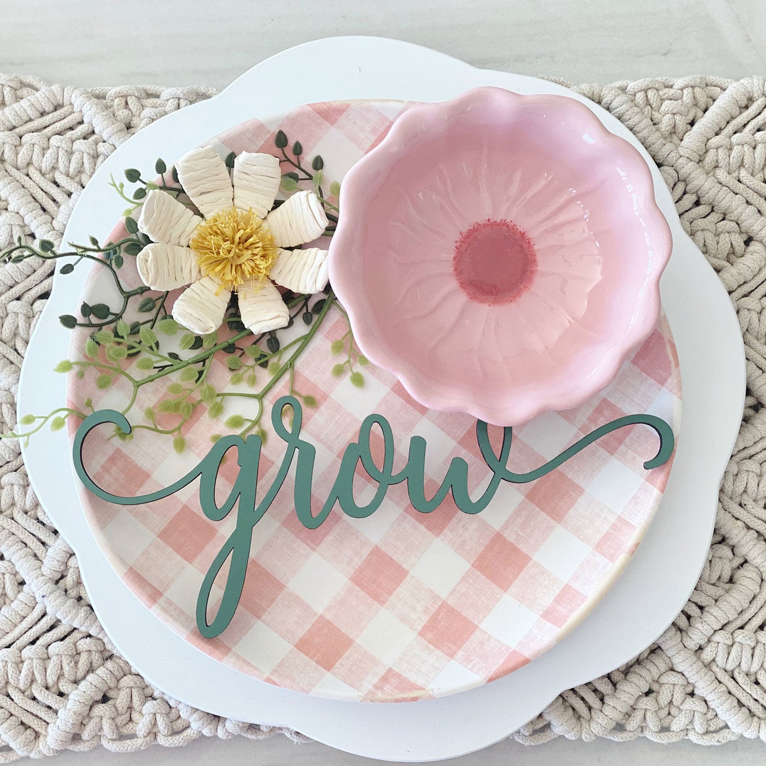 Glowforge Projects Spring Spring Plate Words Tablescape (Set of 6) – Glowforge Shop