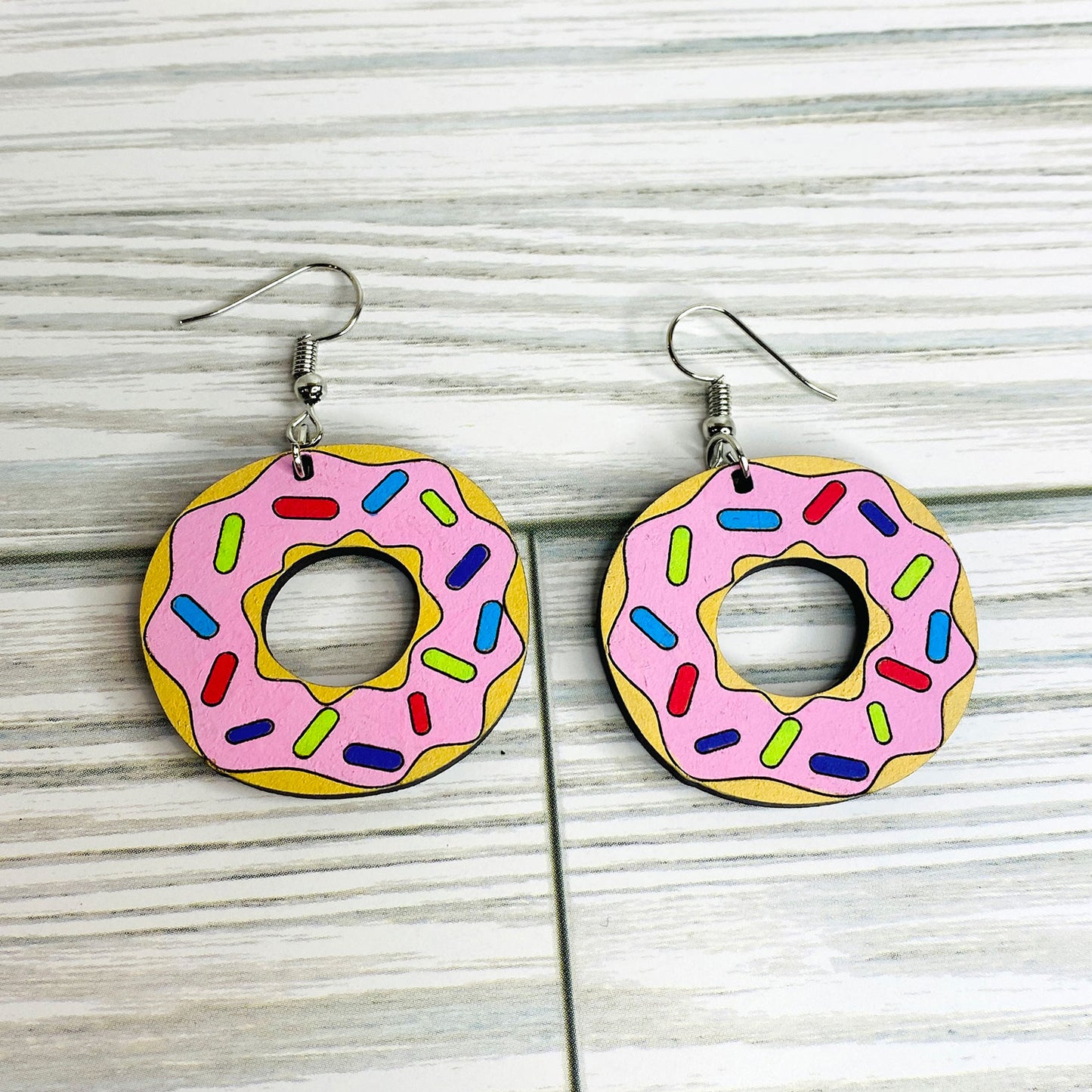 Sprinkle Donut Dessert Dangle Earrings