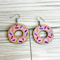 Sprinkle Donut Dessert Dangle Earrings