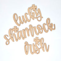 St. Patrick Day Words with a Shamrock Embellishment (Set of 8)