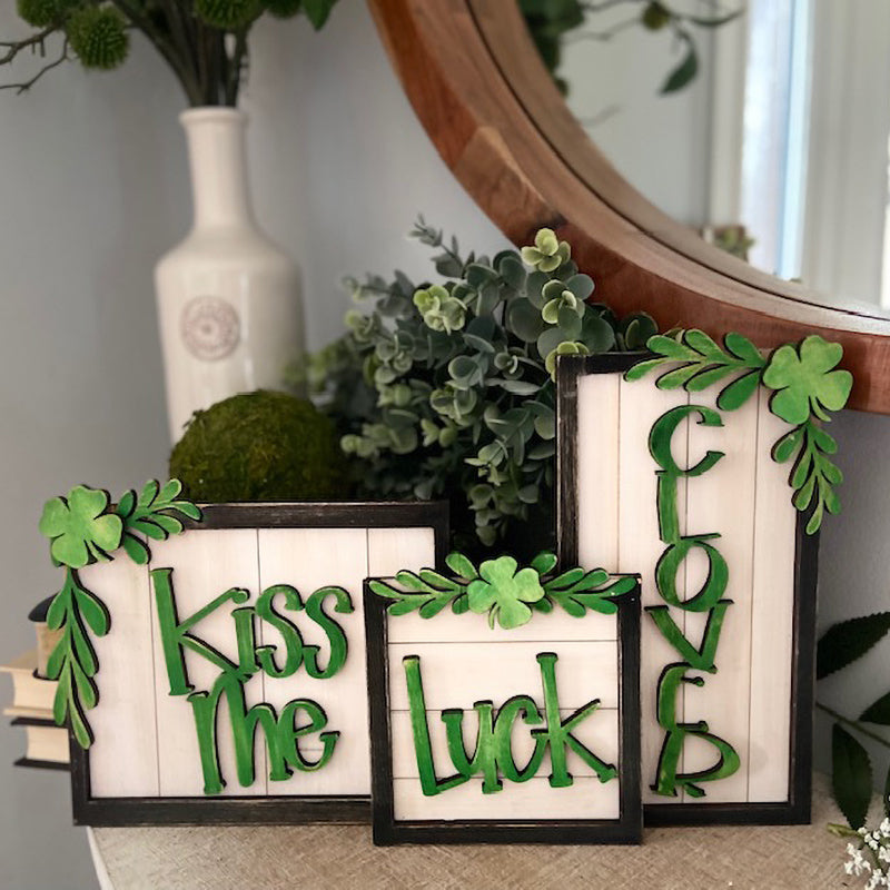St. Patrick's Day Lucky Clover Sign Trio