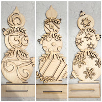 Stacked Ornament Topiary Trio Shelf Sitter Mantel Sign
