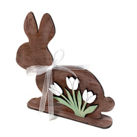 Standing Bunny Decorated with Tulips - Easter / Spring Decor