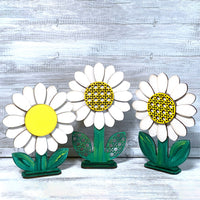 Standing Daisy Flowers - Spring Flower Decor (Set of 3)