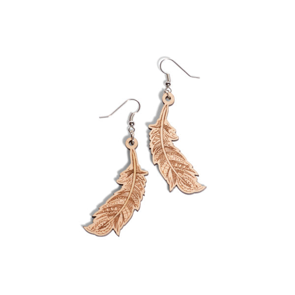 Summer Feather Dangle Earrings with Details