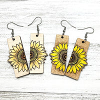 Sunflower Earring Rectangle Halves
