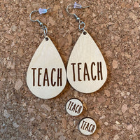 Teach Dangles and Stud Earrings - Teacher Earrings (Set of 2)