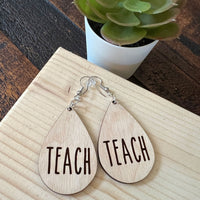 Teach Dangles and Stud Earrings - Teacher Earrings (Set of 2)