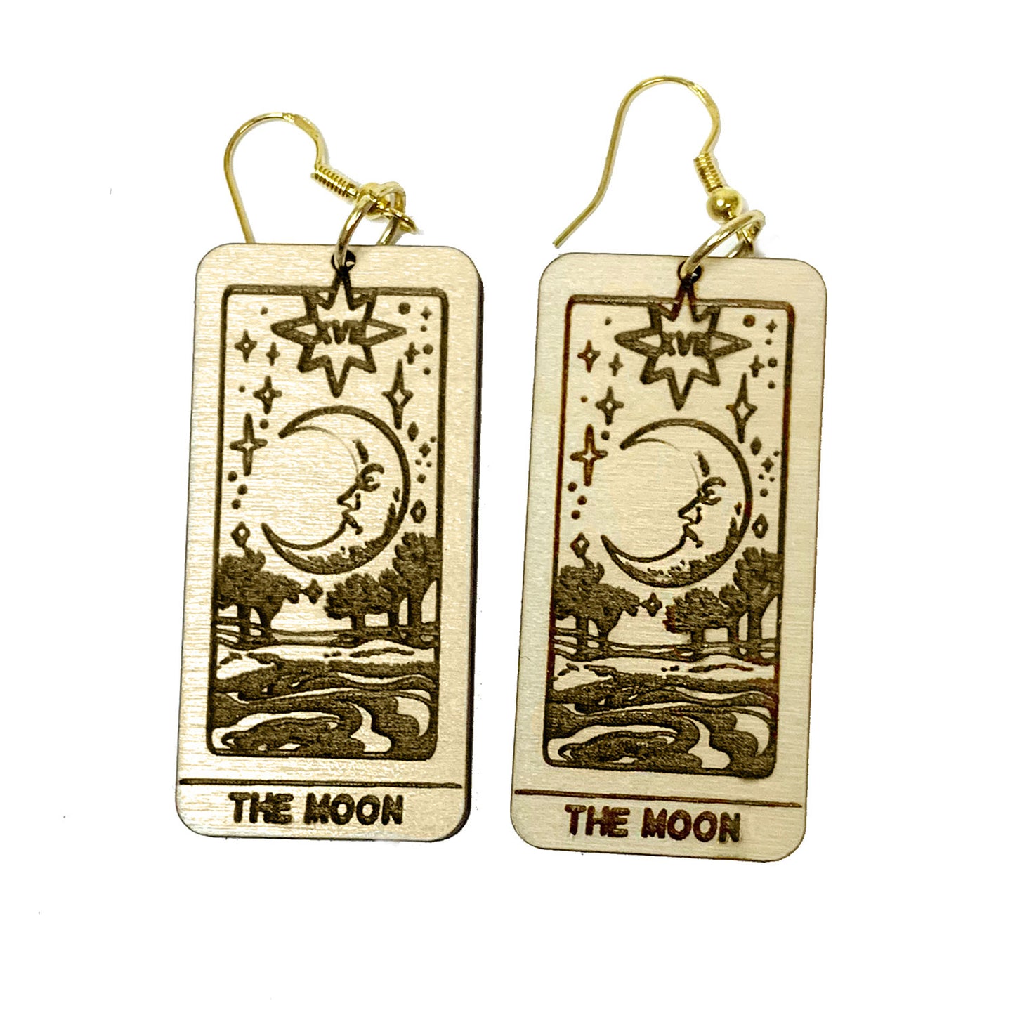 The Moon Tarot Card Dangle Earrings