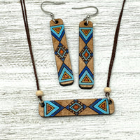 Tribal Vibe Bar Style Pendant And Earrings