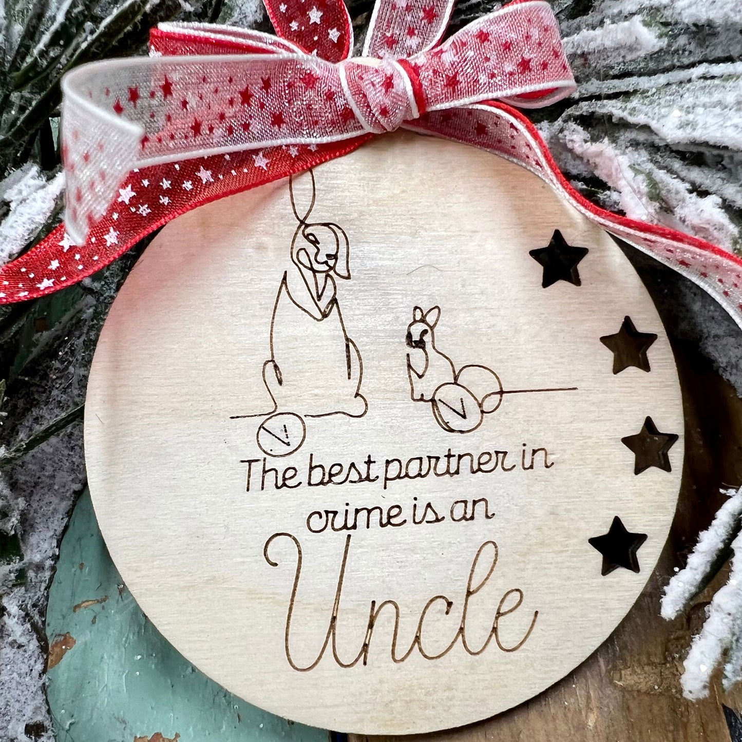 Uncle Christmas Ornament Easy Score and Cut Gift