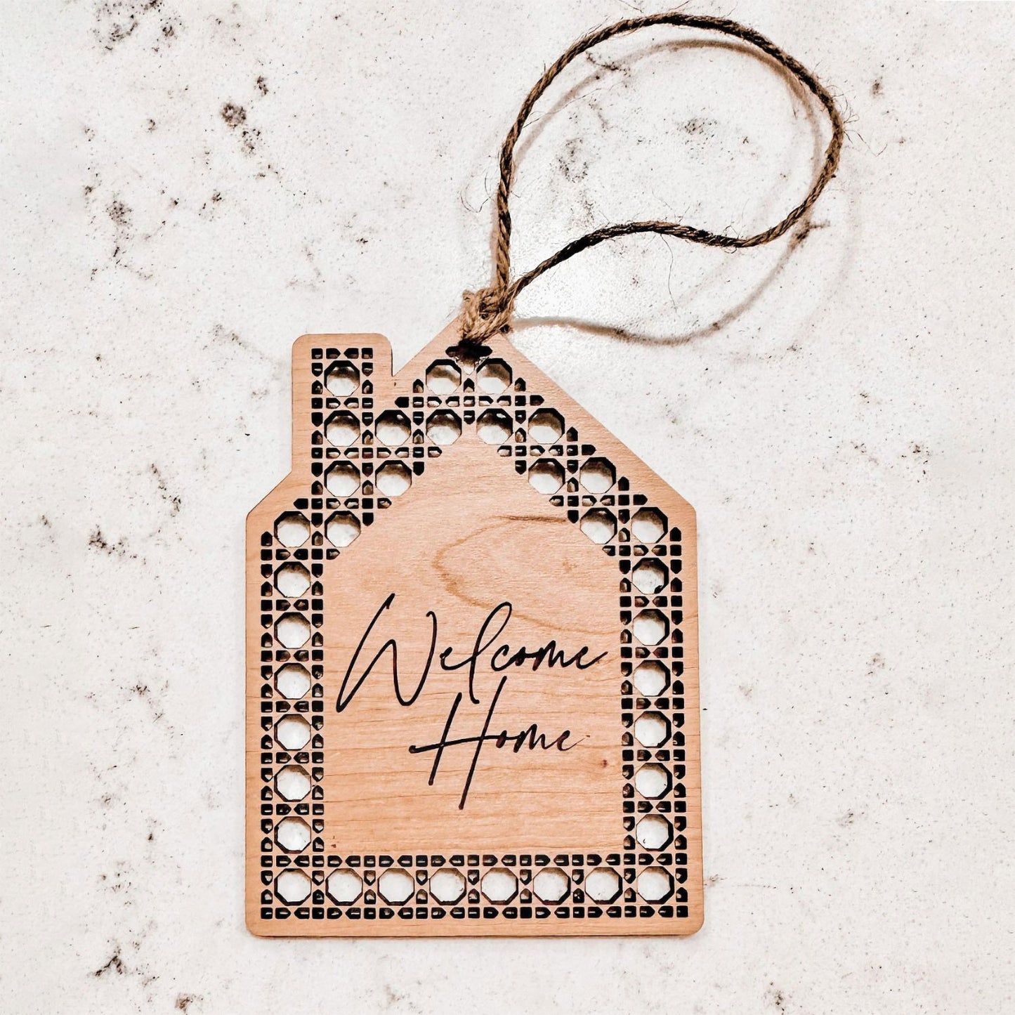 Welcome Home Rattan Ornament Gift Tag