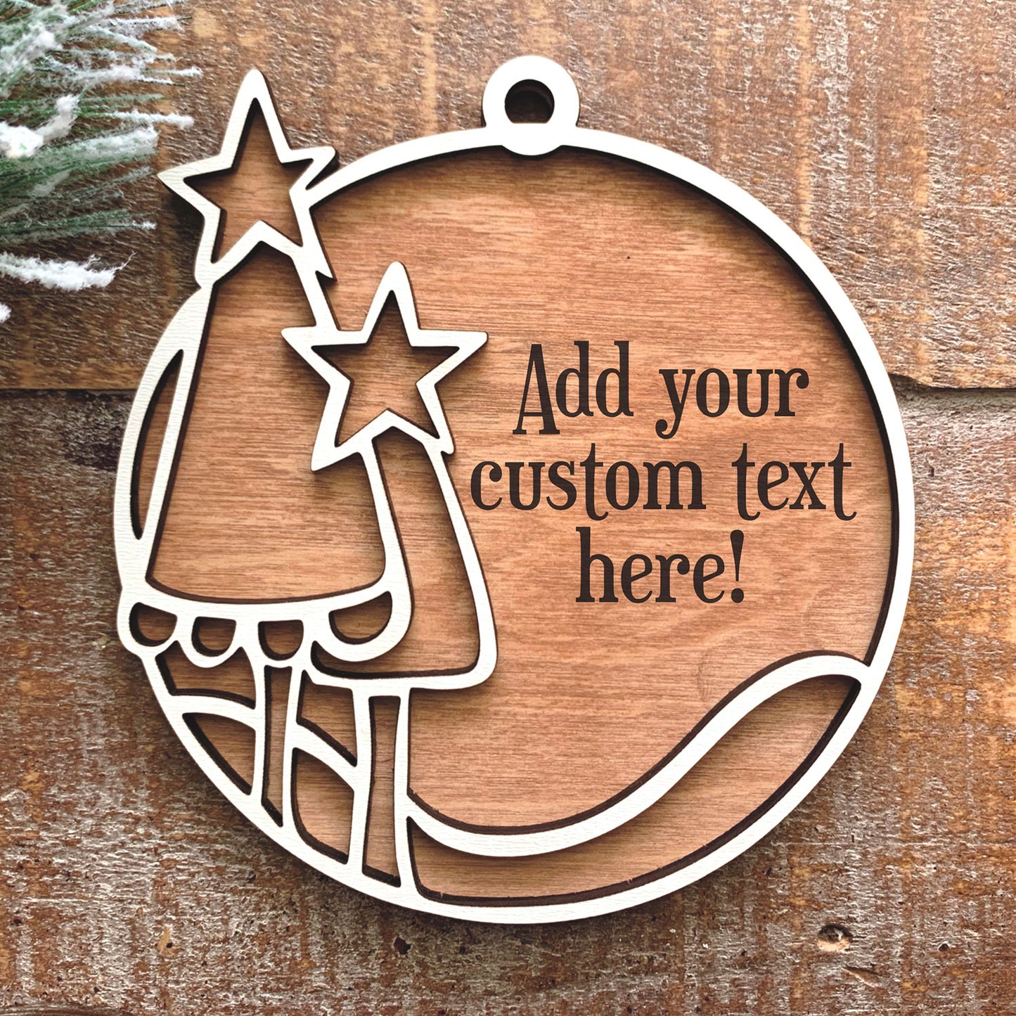 Whimsical Tree Christmas Ornament, Gift Tag, Ready For Your Personalization!