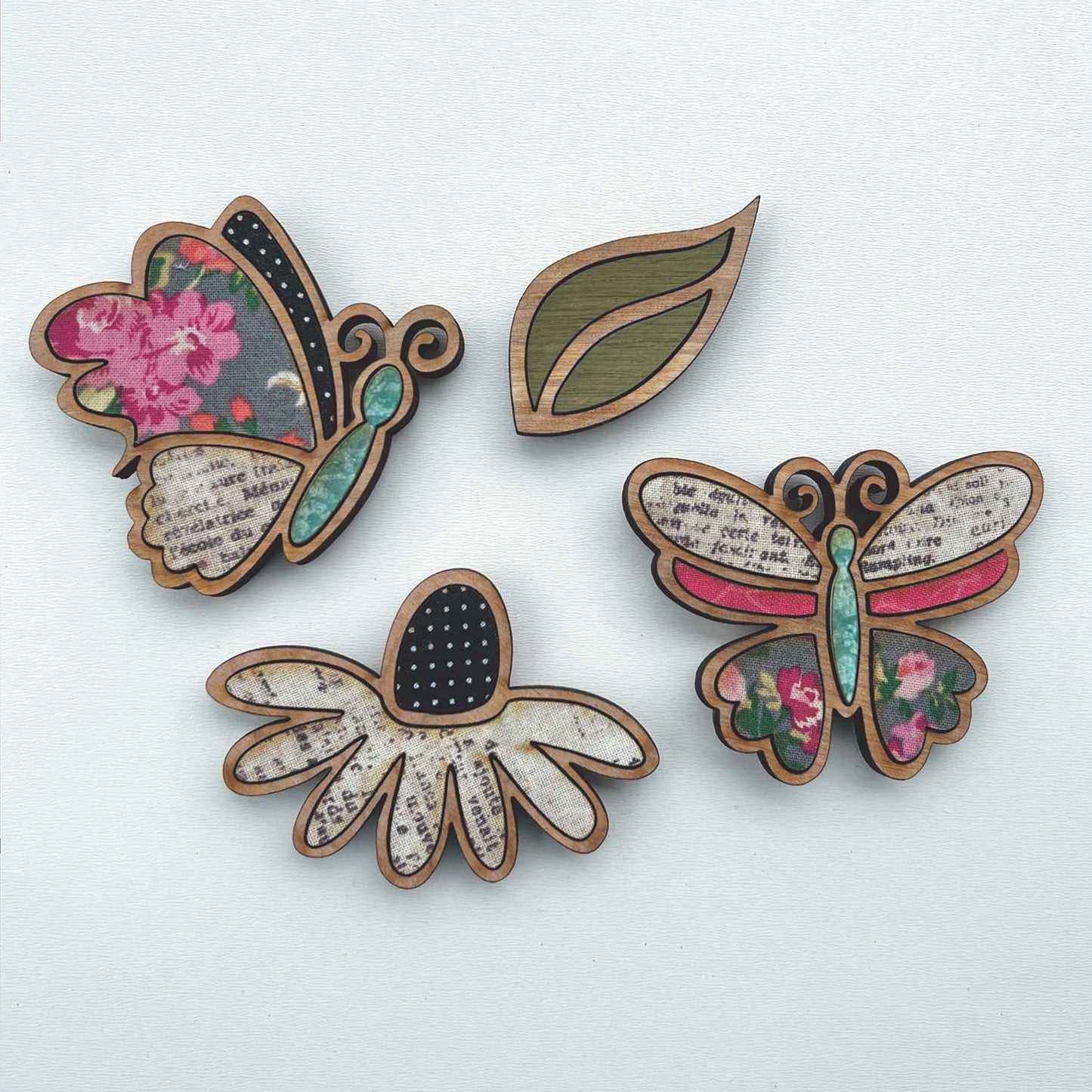 Whimsical Butterfly Magnet Collection (Set of 4)
