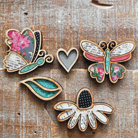 Whimsical Butterfly Magnet Collection (Set of 4)