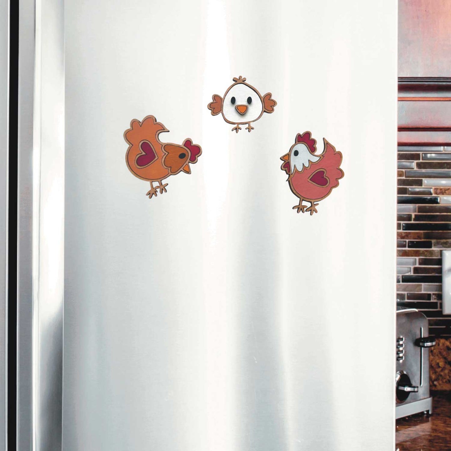 Whimsical Chickens Magnet Collection (Set of 3)