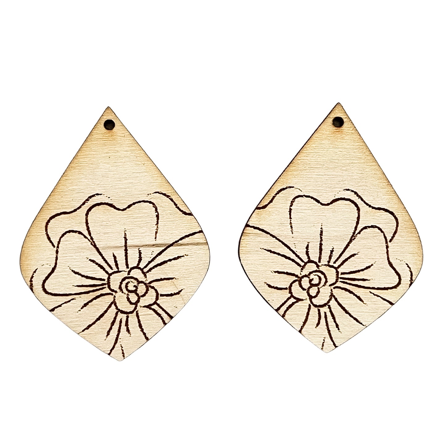 Wild Flower Engraved Earrings