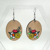 Wildflower Engraved Earrings